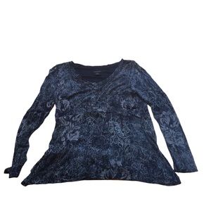 Calvin Klein Jeans - Blue V neck long sleeve top.  Size Large Great with jeans